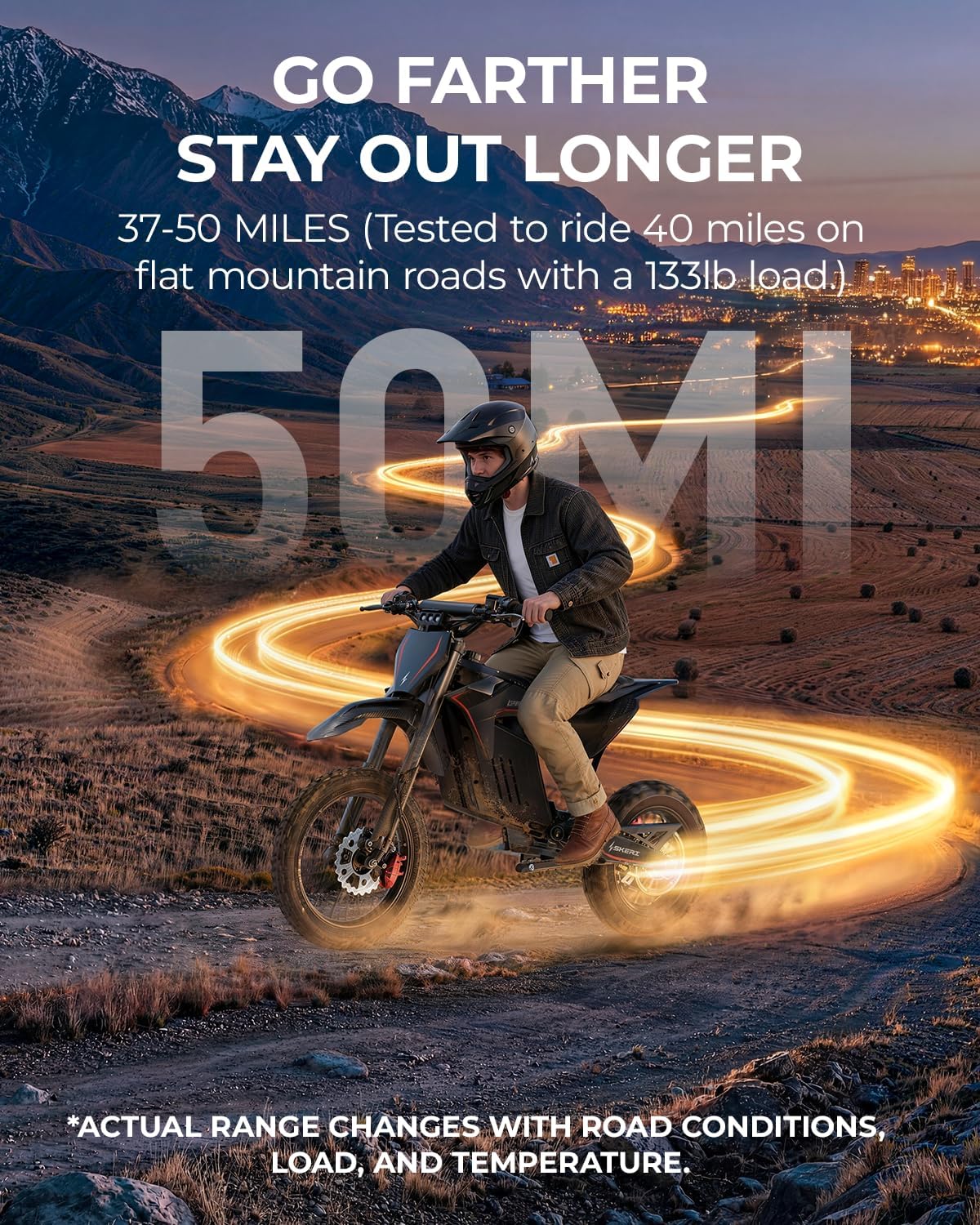 3200W Electric Dirt Bike for Adults & Teens – 37 MPH Off-Road E-Bike with Fat Tires, Dual Suspension & Hydraulic Brakes