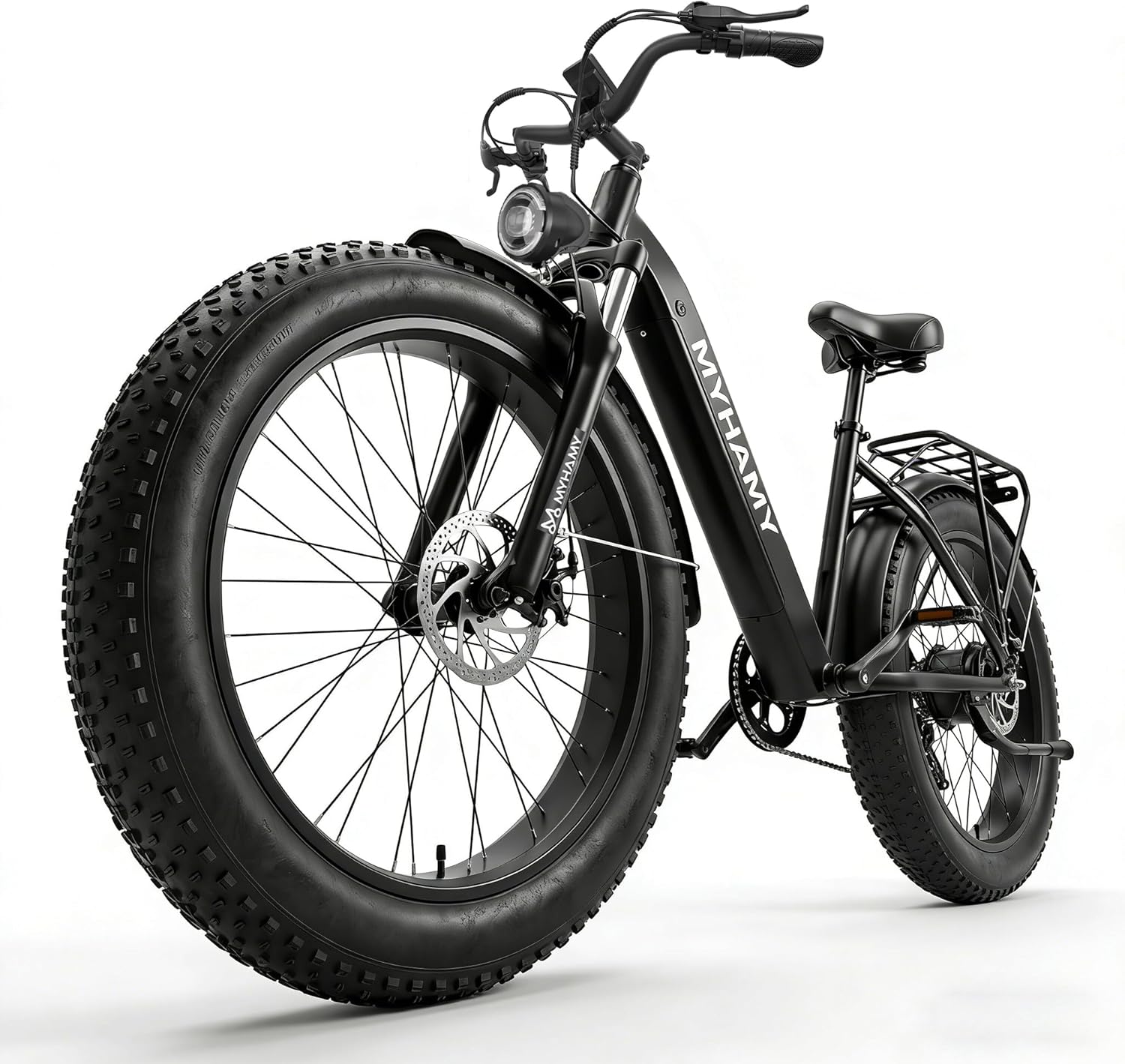 24" Fat Tire Electric Mountain Bike for Adults – All-Terrain E-Bike with Dual Suspension & 7-Speed Gear System