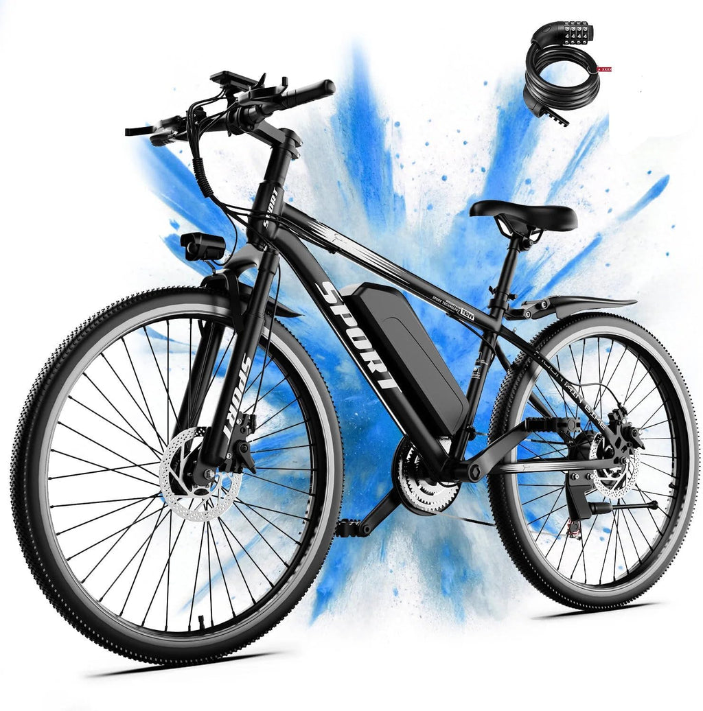 1500W Peak Electric Mountain Bike for Adults – 26-Inch Commuter E-Bike with 7-Speed Gears, Up to 25 MPH & 65-Mile Range