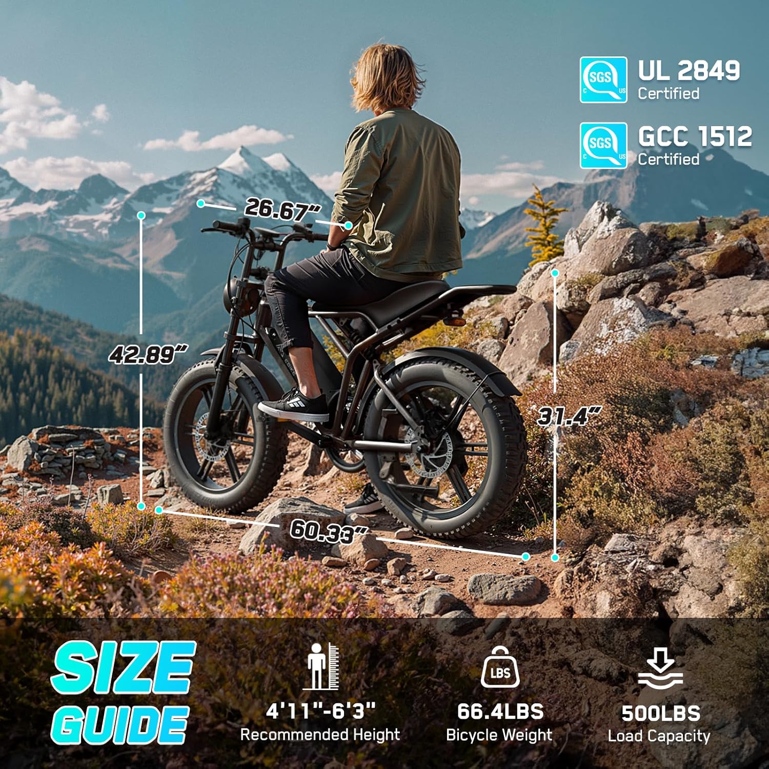 20" Fat Tire Electric Bike for Adults – All-Terrain Off-Road E-Bike with Powerful Motor and Long-Range Performance
