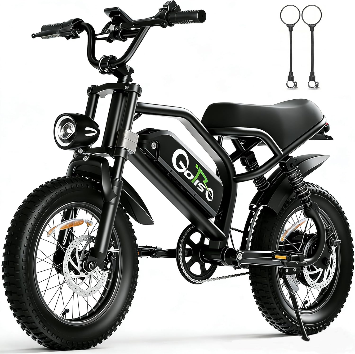 1500W Peak Electric Bike for Adults & Teens – 16-Inch Fat Tire All-Terrain E-Bike with Full Suspension & Up to 65-Mile Range