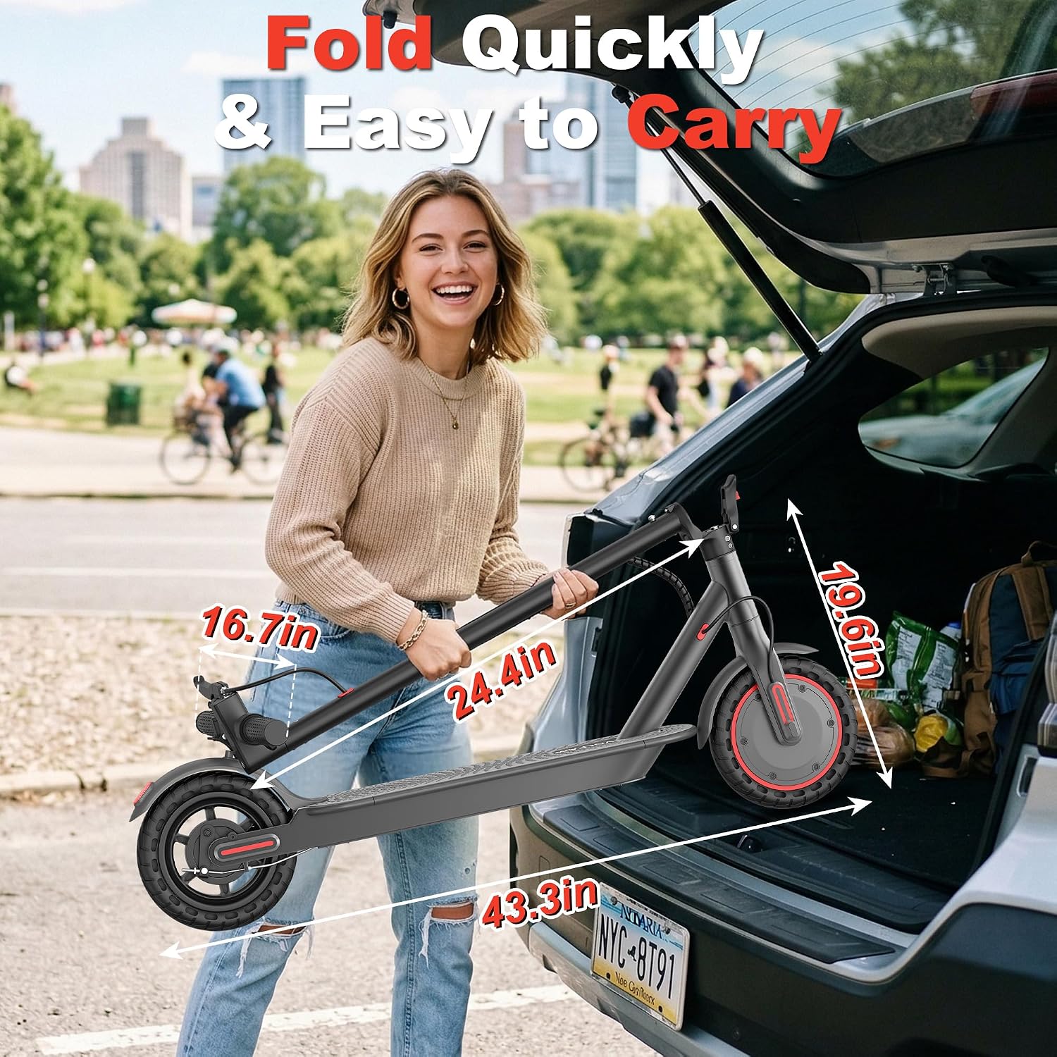 Electric Scooter, 350W/500W/800W/1000W/250W Powerful Motor & 19/22/ 9 MPH