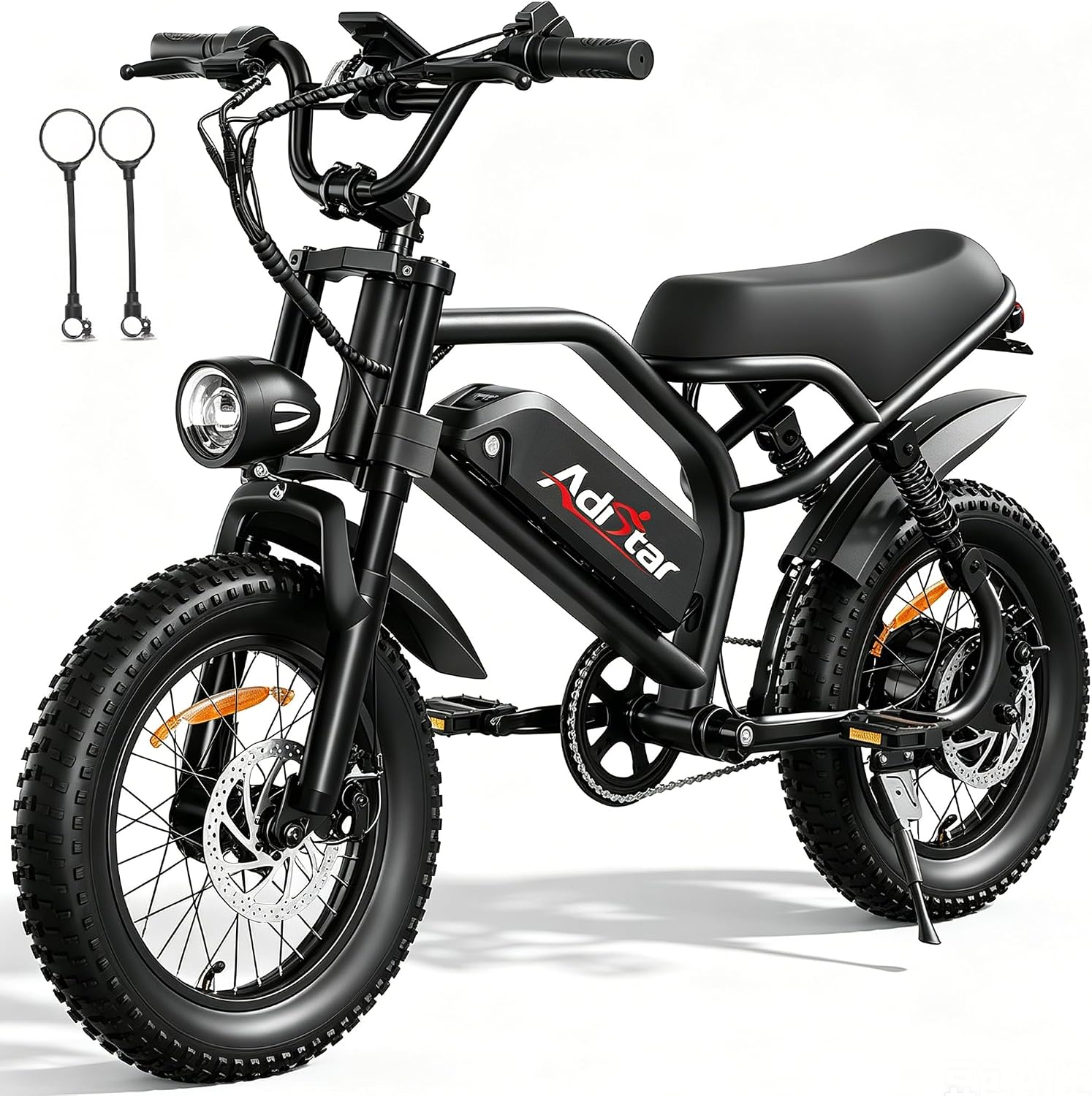 16-Inch Fat Tire Electric Bike for Adults, Full Suspension All-Terrain E-Bike, Long-Range Commuter & Outdoor Electric Bicycle