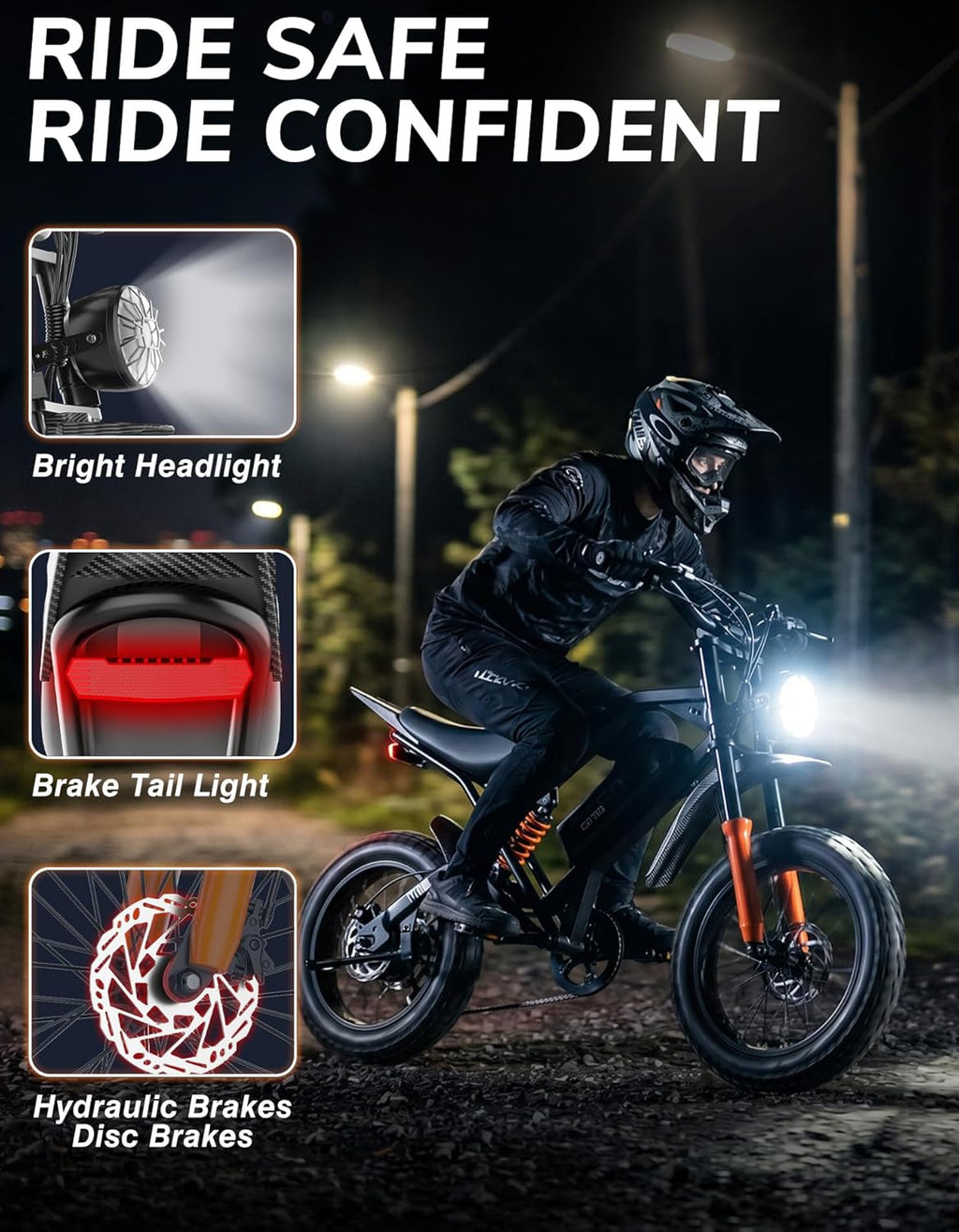 Electric Off-Road Bike for Adults, Full Suspension All-Terrain E-Bike, Hydraulic Brakes, Multi-Speed Drivetrain