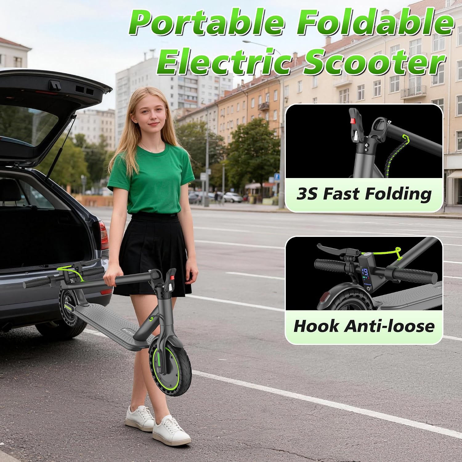 Electric Scooter, 350W/500W/800W/1000W/250W Powerful Motor & 19/22/ 9 MPH