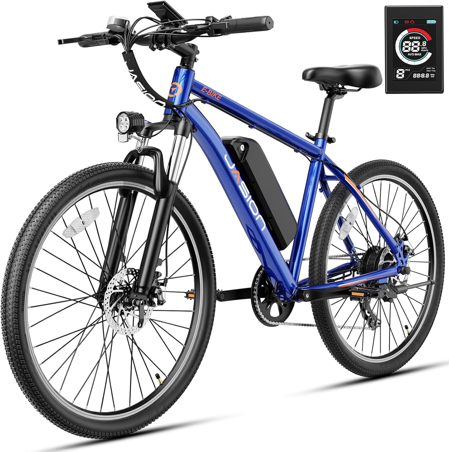 26" Electric Bike for Adults, 1000W Peak Motor, Up to 40-Mile Range, 7-Speed Commuter E-Mountain Bike with Front Suspension
