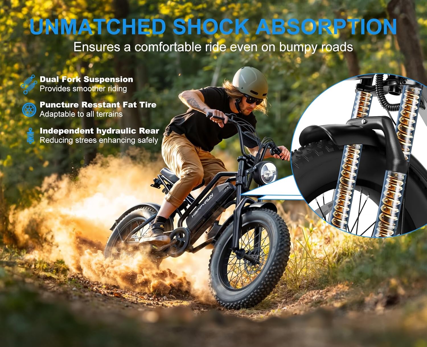 All-Terrain Fat Tire Electric Bike for Adults – Up to 68+ Mile Range, High-Performance Motor
