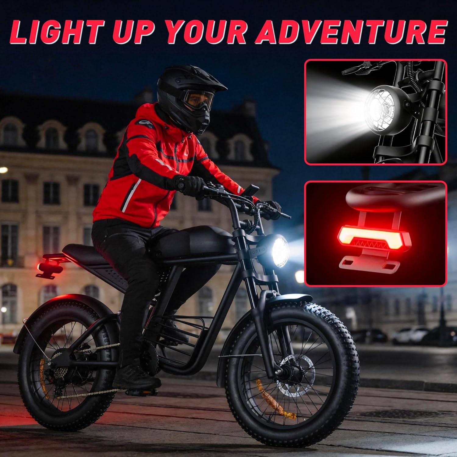 Adult Electric Fat Tire Bike, Up to 37 MPH, Long-Range All-Terrain E-Bike, 20" Off-Road Tires, Mountain, Snow & Sand Ready