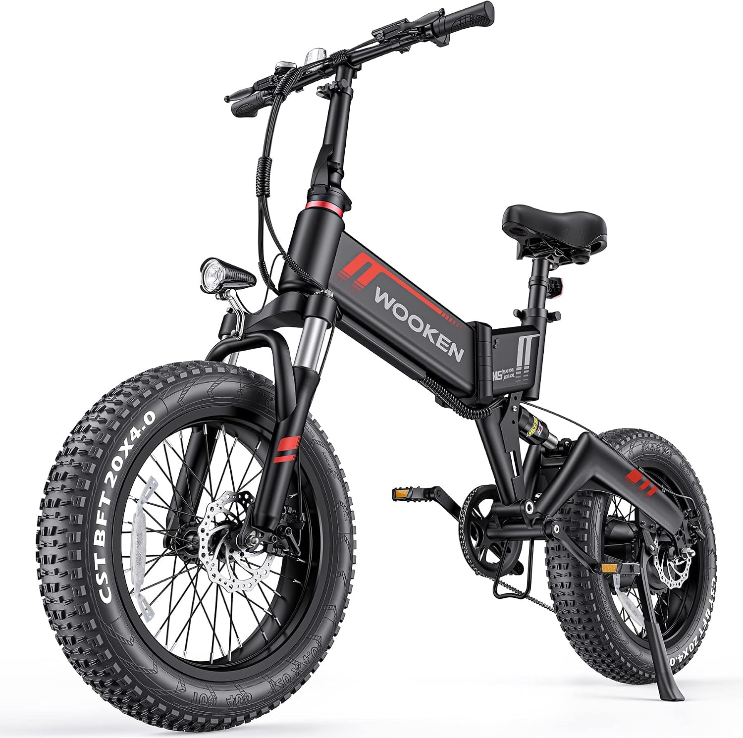 20" Fat Tire Folding Electric Bike for Adults with 1000W Peak Motor, 7-Speed Gear System, Shock Absorber & Up to 20 MPH