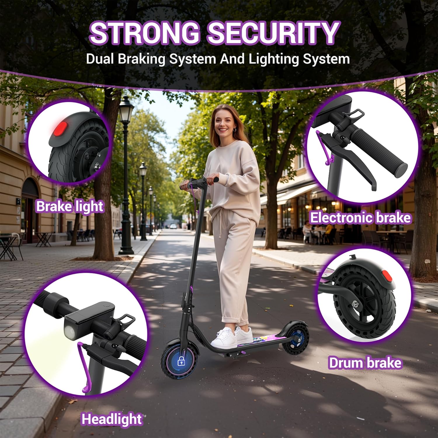Electric Scooter for Adults, Folding E Scooter with 350W/500W Motor 16/24 Mph Top Speed