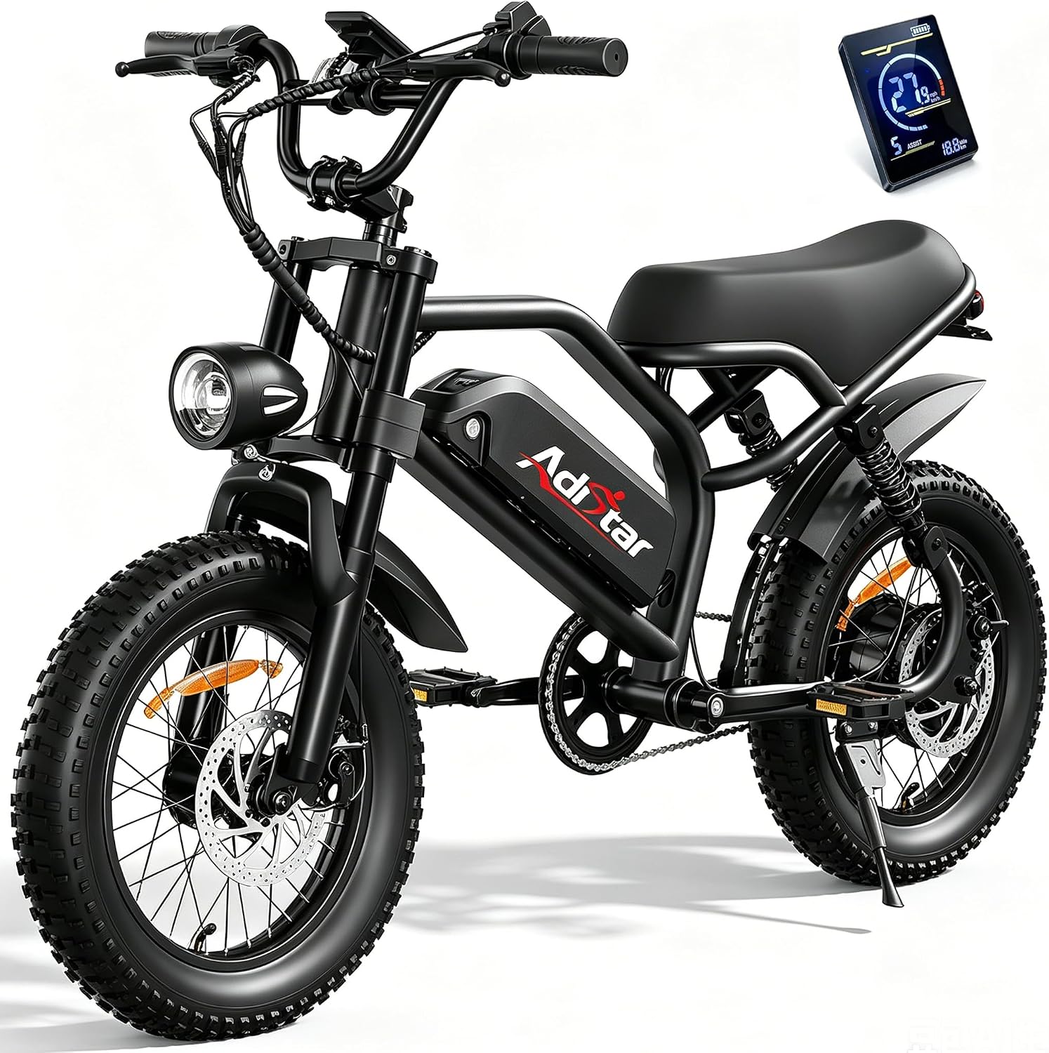 16-Inch Fat Tire Electric Bike for Adults, Full Suspension All-Terrain E-Bike, Long-Range Commuter & Outdoor Electric Bicycle