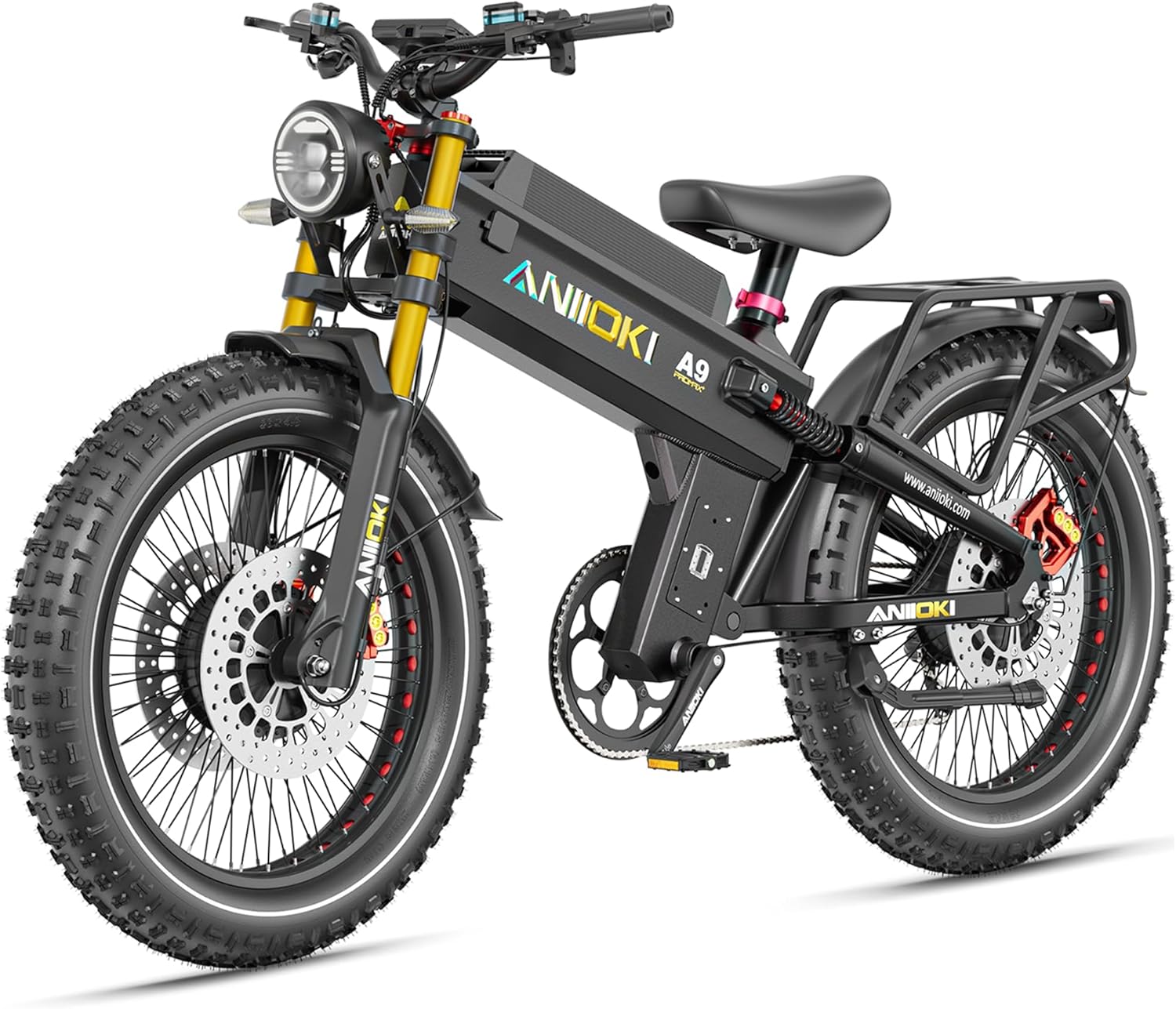 Dual Motor Electric Fat Tire Bike for Adults, Up to 7000W Peak Power, 46 MPH, 7-Speed Long-Range All-Terrain E-Bike