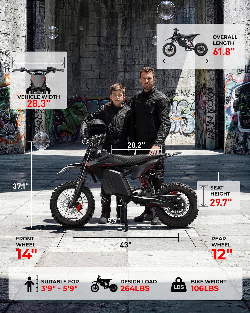 3200W Electric Dirt Bike for Adults & Teens – 37 MPH Off-Road E-Bike with Fat Tires, Dual Suspension & Hydraulic Brakes