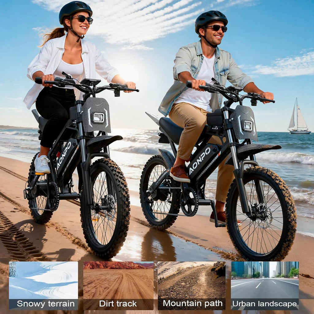 17" Electric Bike for Adults & Teens with 2000W/3000W Peak Motor, Up to 33 MPH, 100–120 Miles Range & Off-Road Design