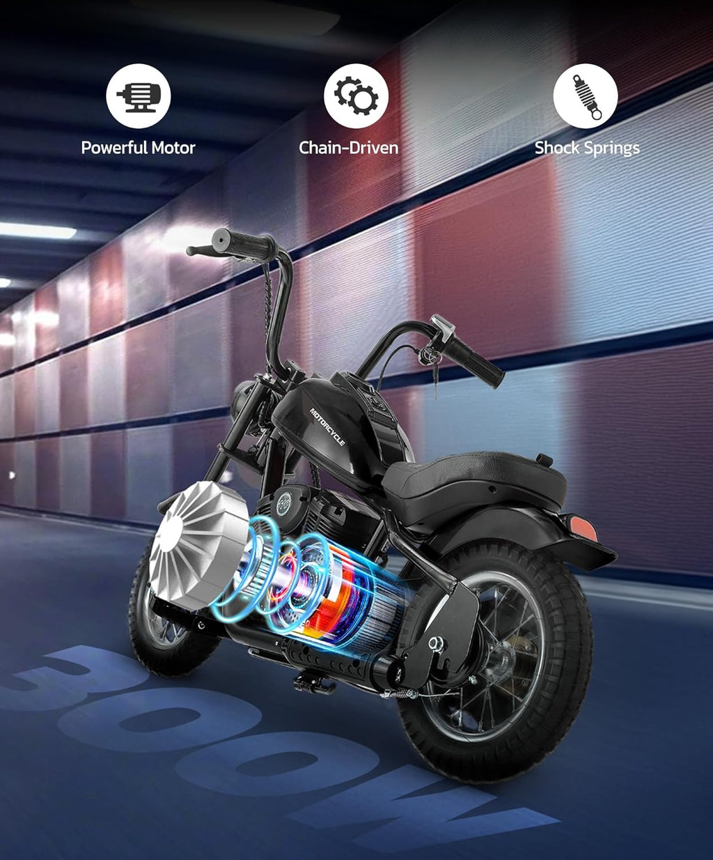 Electric Dirt Bike for Kids – 15 MPH Ride-On Motorcycle with LED Lights, Air-Filled Tires & Hand Brake