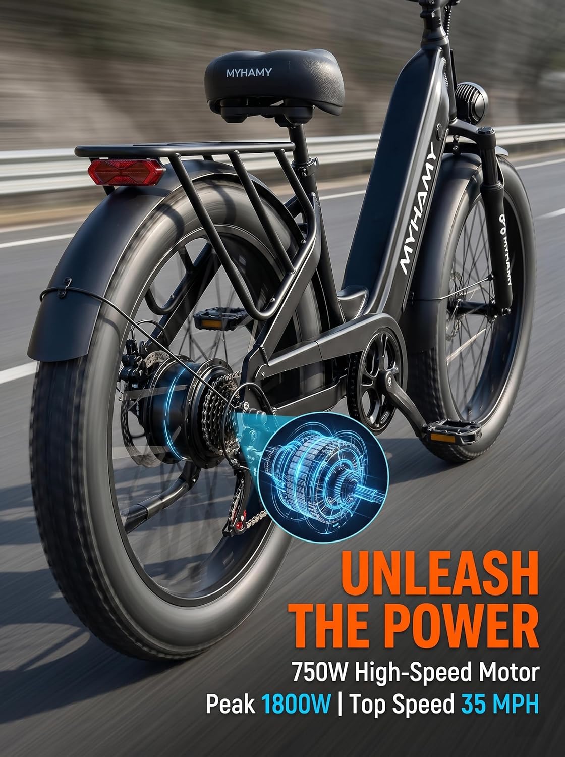 24-Inch Fat Tire Electric Bike for Adults, Step-Through All-Terrain E-Bike with Full Suspension, Long-Range Commuter Bicycle