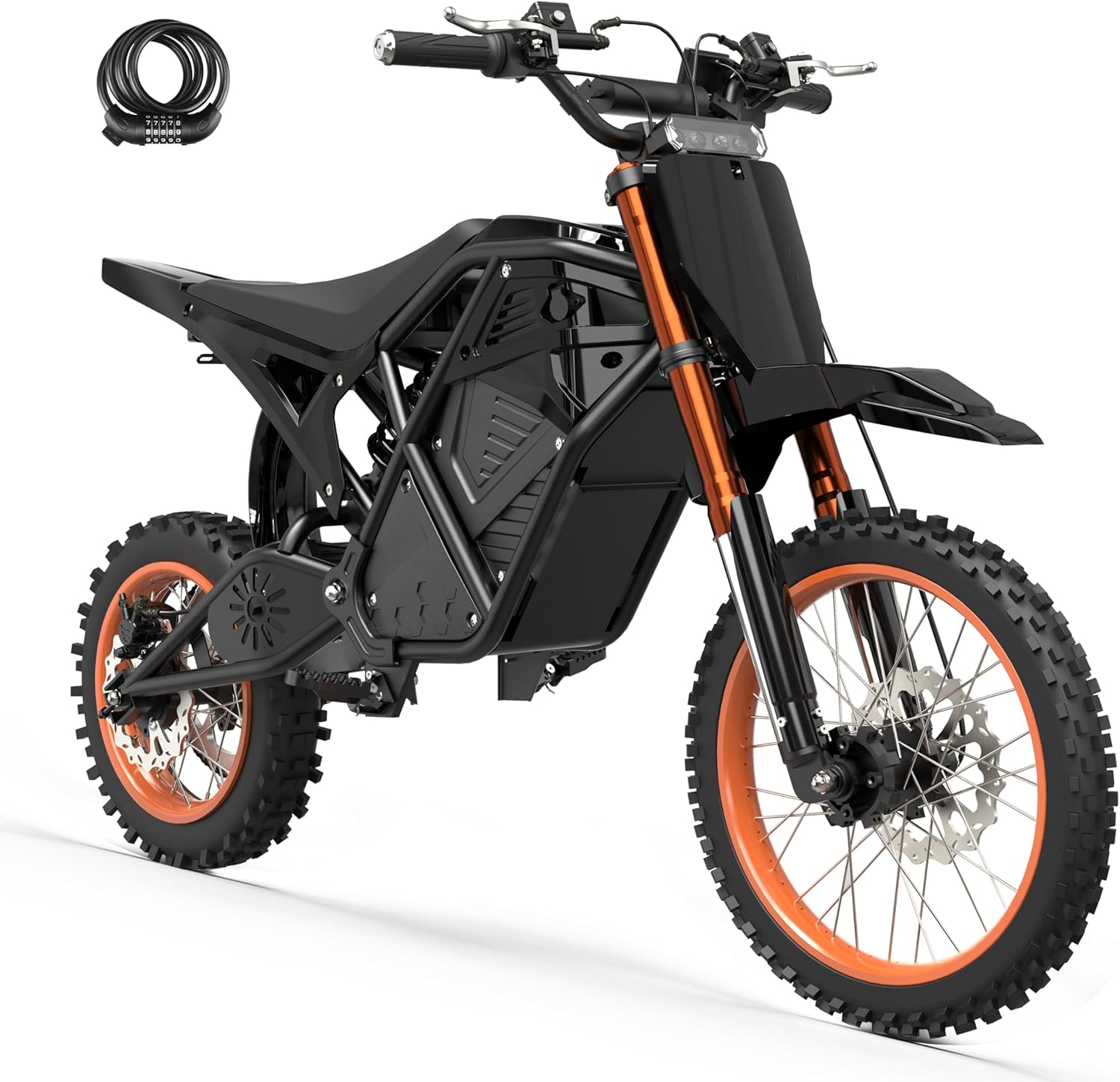 3500W Peak Electric Dirt Bike for Teens & Adults – Mid-Drive Motor, 38 MPH Top Speed, Dual Hydraulic Suspension & Up to 53-Mile Range