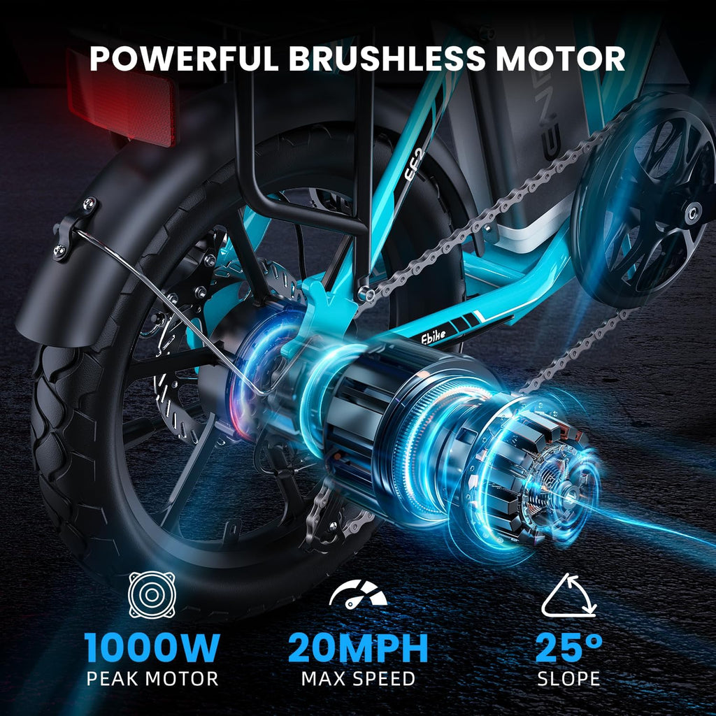 Lightweight Folding Electric Bike for Adults, Portable All-Terrain E-Bike with 7-Speed Drivetrain, UL Certified