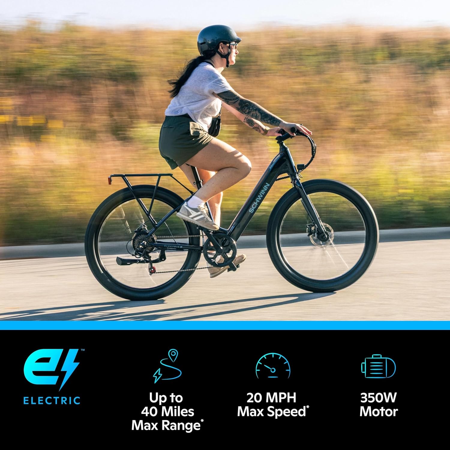 27-Inch Electric Hybrid Bike for Adults with Hub Motor – Blue