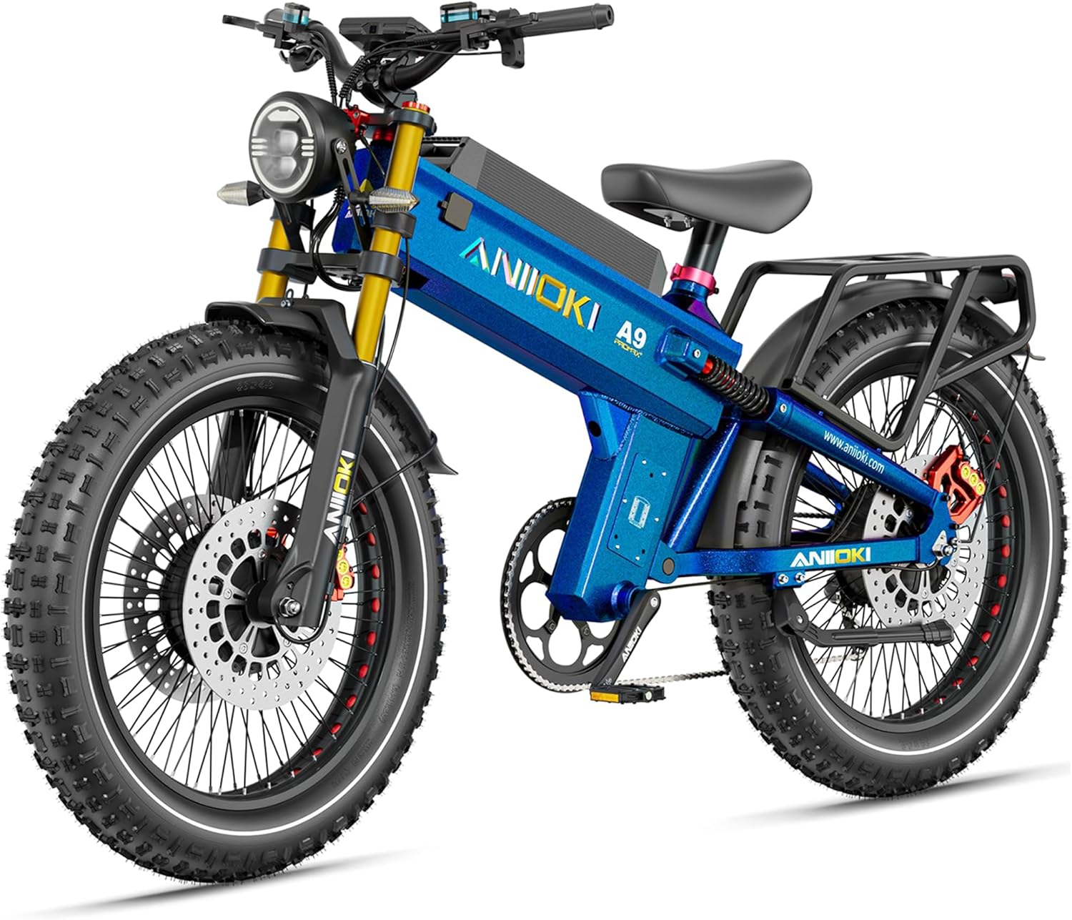 Dual Motor Electric Fat Tire Bike for Adults, Up to 7000W Peak Power, 46 MPH, 7-Speed Long-Range All-Terrain E-Bike