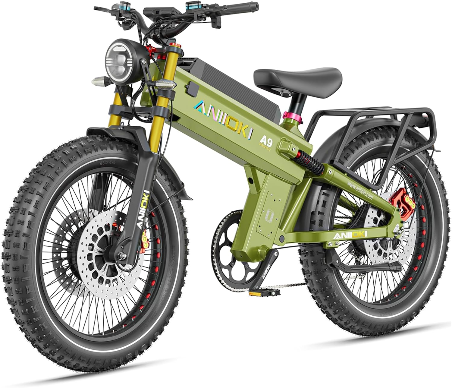 Dual Motor Electric Fat Tire Bike for Adults, Up to 7000W Peak Power, 46 MPH, 7-Speed Long-Range All-Terrain E-Bike