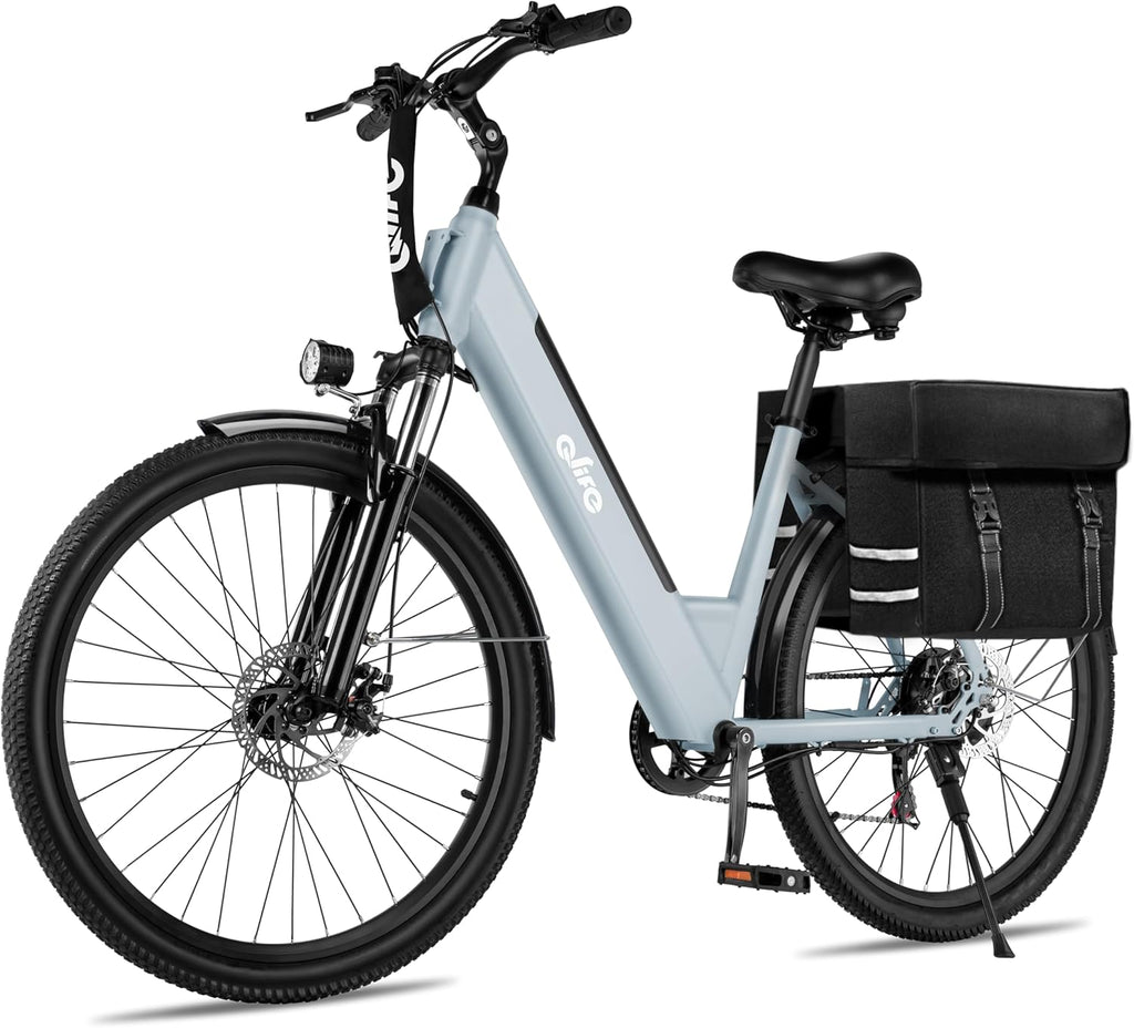 Step-Through Electric Bike for Adults & Teens, 1000W Peak Motor, Up to 55-Mile Range, 7-Speed Commuter E-Bike
