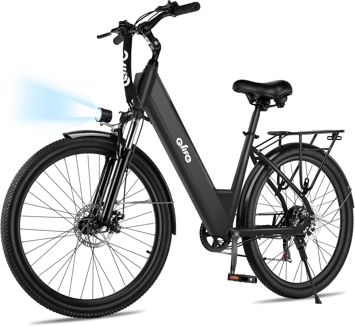 Step-Through Electric Bike for Adults & Teens, 1000W Peak Motor, Up to 55-Mile Range, 7-Speed Commuter E-Bike