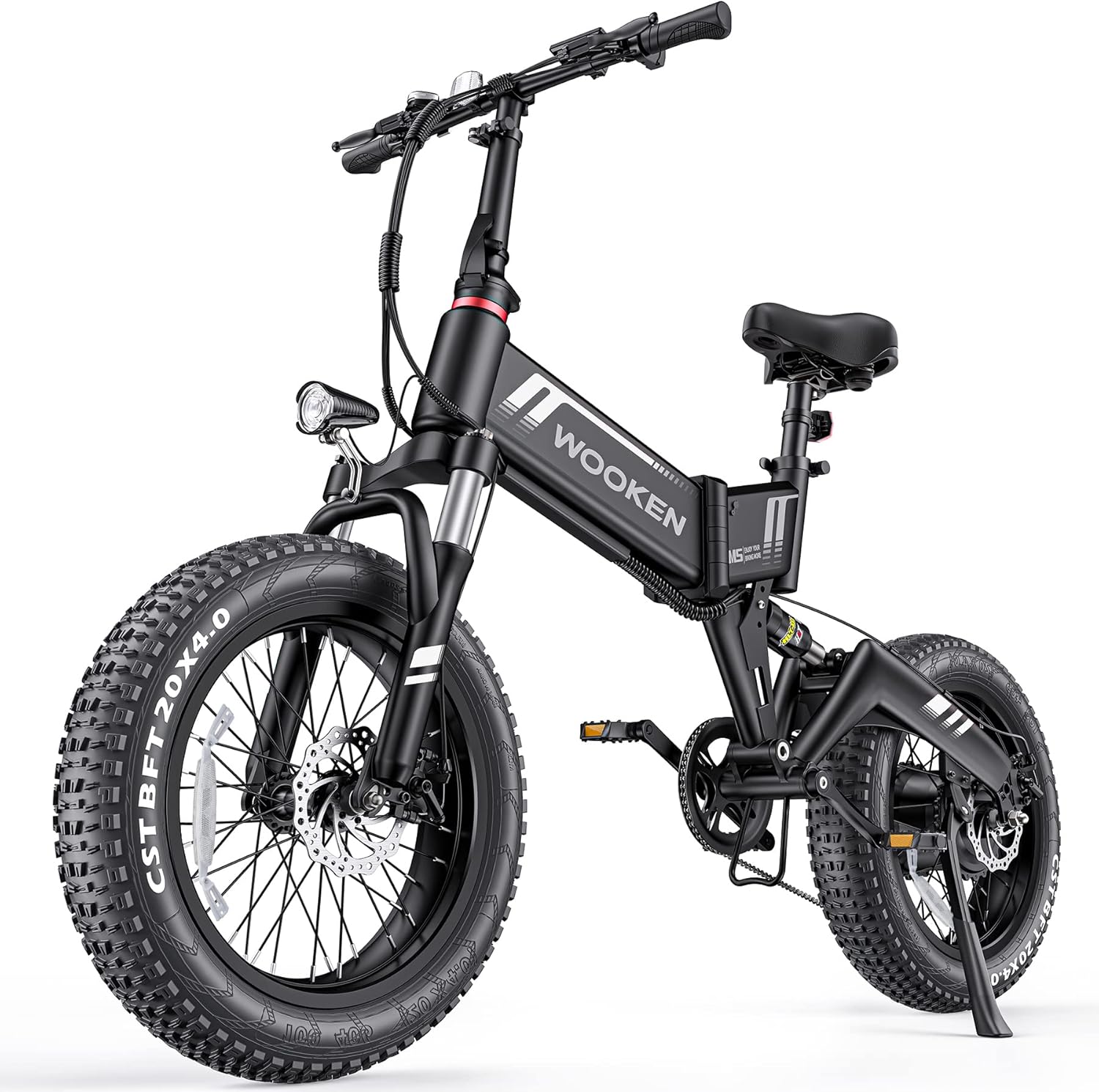 20" Fat Tire Folding Electric Bike for Adults with 1000W Peak Motor, 7-Speed Gear System, Shock Absorber & Up to 20 MPH