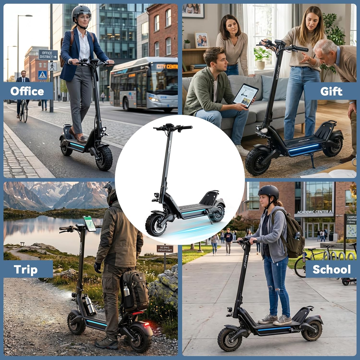 Electric Scooter,3200W Peak Motor 60V 31.5Ah Battery,53 MPH Top Speed & 75 Miles Range,11" All-Terrain