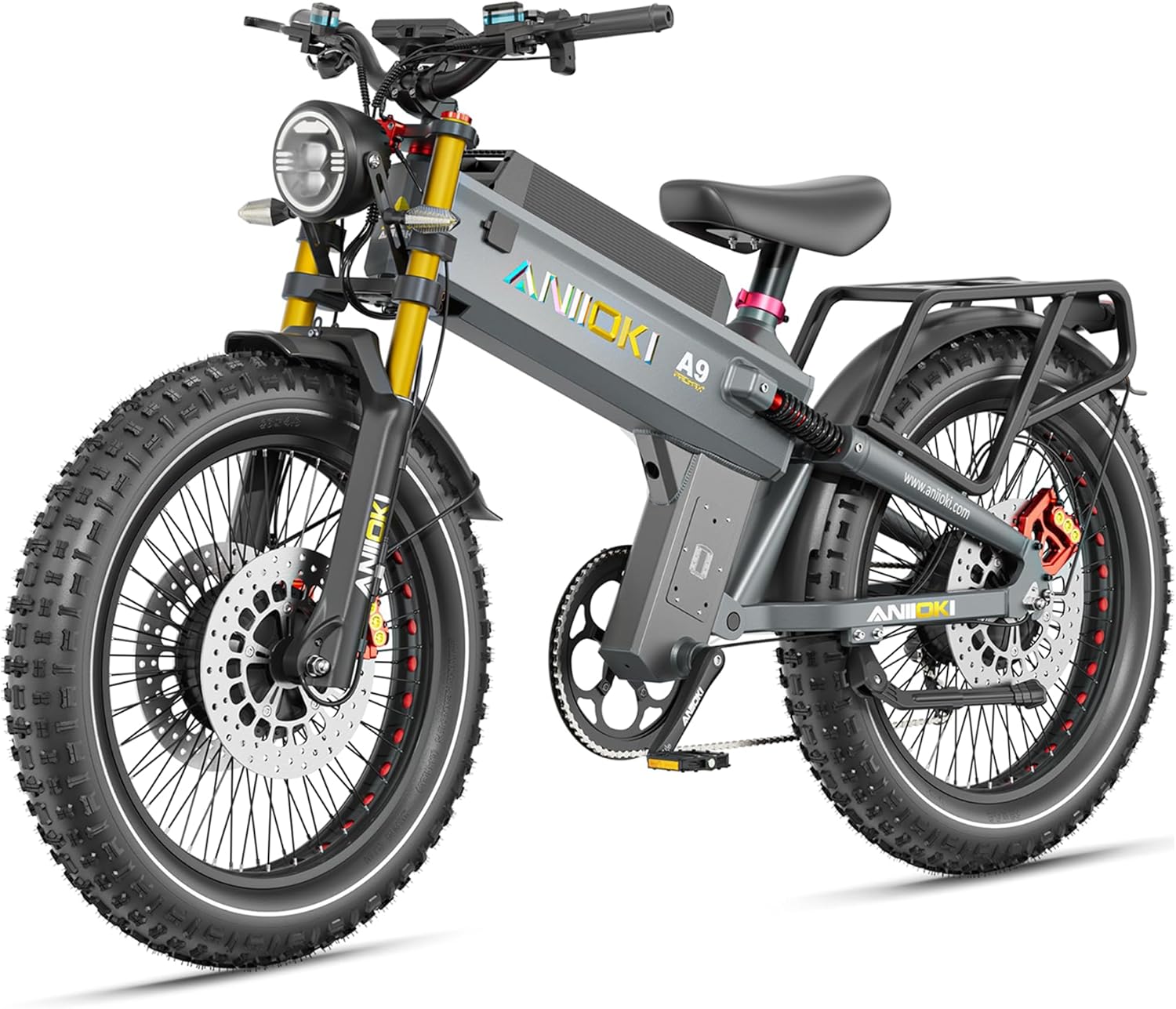 Dual Motor Electric Fat Tire Bike for Adults, Up to 7000W Peak Power, 46 MPH, 7-Speed Long-Range All-Terrain E-Bike