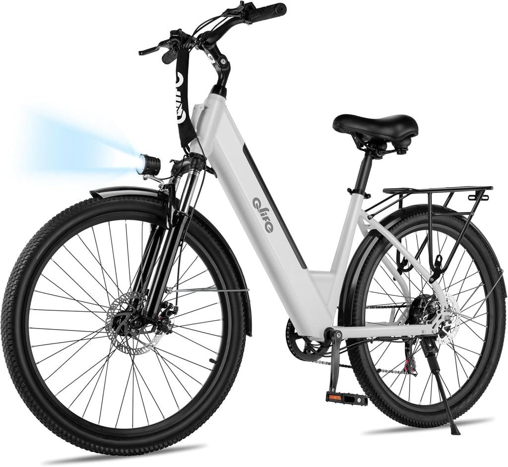 Step-Through Electric Bike for Adults & Teens, 1000W Peak Motor, Up to 55-Mile Range, 7-Speed Commuter E-Bike