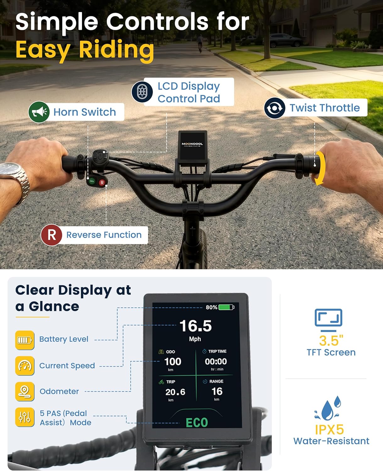 Folding Electric Tricycle for Adults with 500W/750W Motor, 20" x 3.0" Fat Tires, Step-Through Aluminum Frame, Reverse Function & 3-Wheel Design