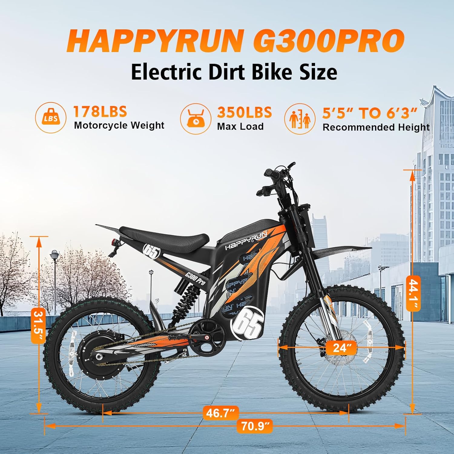 Electric Dirt Bike for Adults, 6500W Motor, Up to 50 MPH, 70-Mile Range, Hydraulic Brakes, Heavy-Duty Off-Road E-Bike