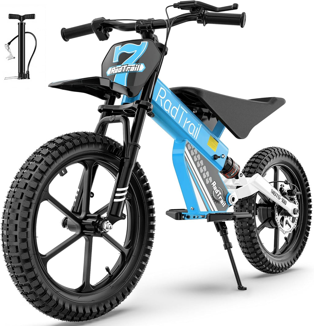 Electric Dirt Bike for Kids (Ages 5+) – 500W Off-Road E-Bike with Dual Suspension & Disc Brakes