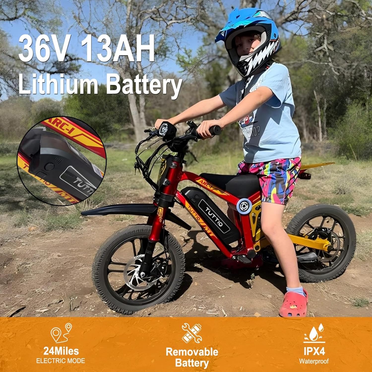 750W Electric Dirt Bike for Kids Ages 5–8 – 22 MPH Mini Electric Motorcycle, Up to 25 Miles Range, 5-Speed Modes