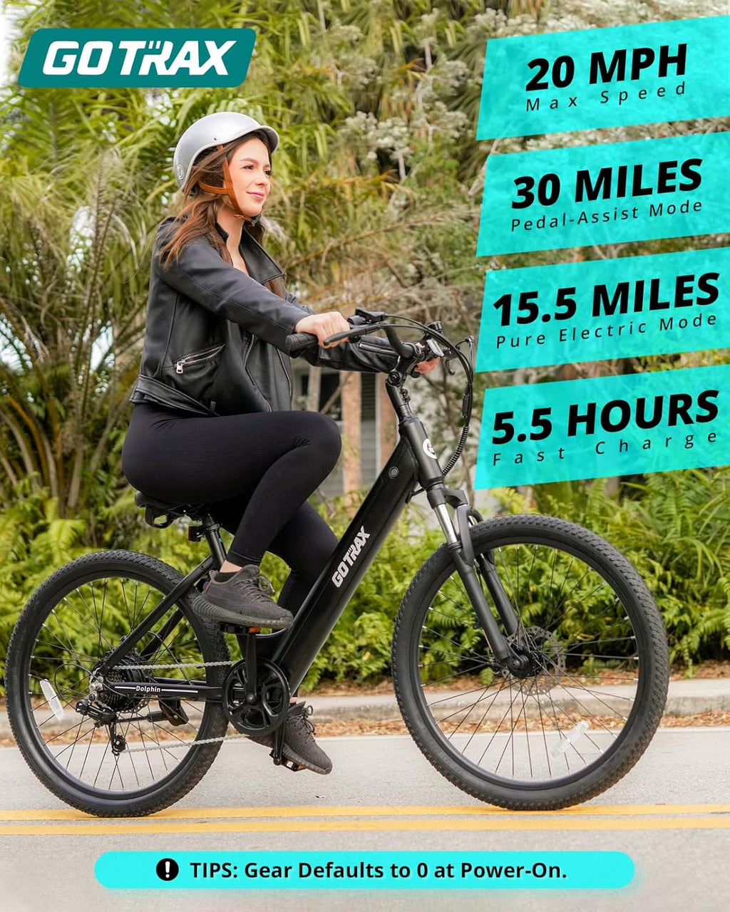 26" Step-Through Electric Bike for Adults, 500W Peak Motor, Up to 30-Mile Range, 7-Speed City E-Bike with Front Suspension