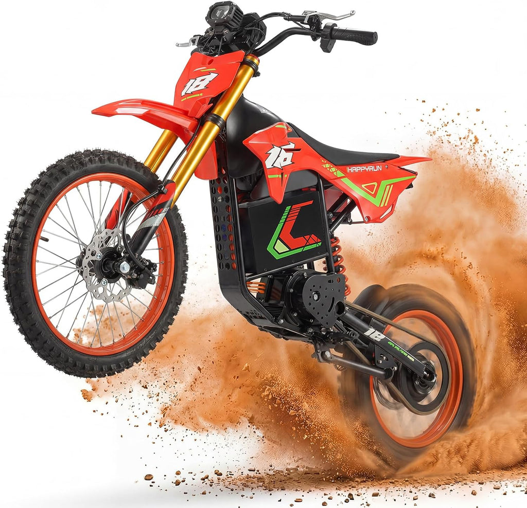 Electric Dirt Bike for Adults, 6000W Peak Mid-Drive Motor, Up to 46 MPH, 60-Mile Range, Dual Hydraulic Brakes