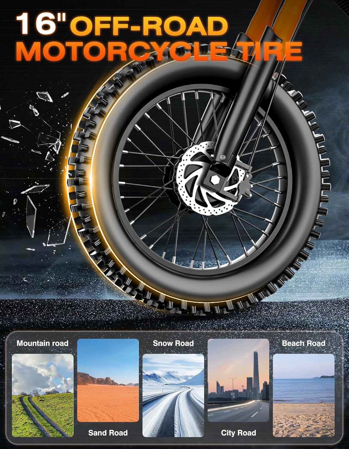 Electric Dirt Bike for Adults & Teens, 5500W Peak Motor, Up to 40 MPH, 100-Mile Range, Full Suspension, Hydraulic Brakes
