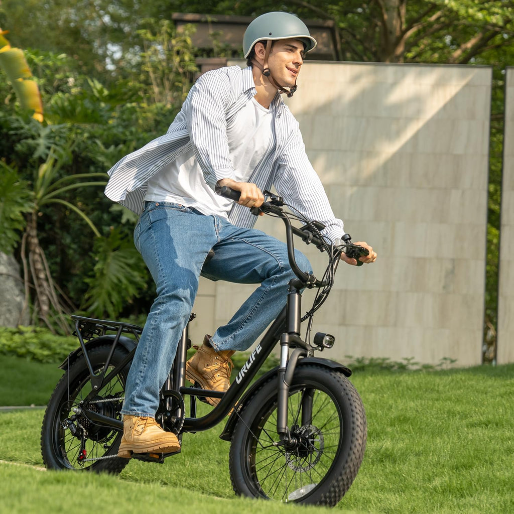 48V Electric Bike for Adults – 20" Fat Tire E-Bike, Up to 80 Miles Range, 7-Speed, Suspension, UL Certified