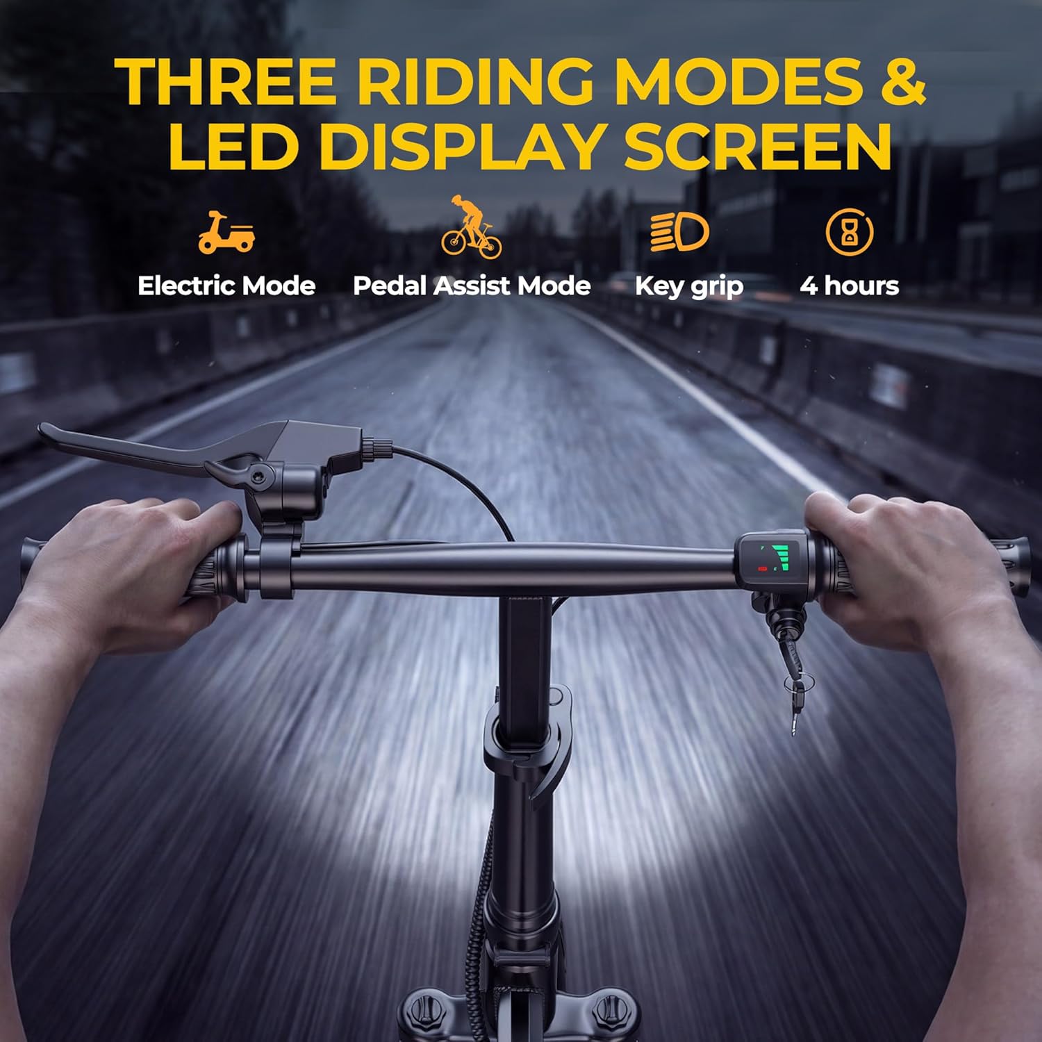 Folding Electric Bike for Adults – 500W Motor, 14" Mini Ebike, 20 MPH, Up to 20-Mile Range