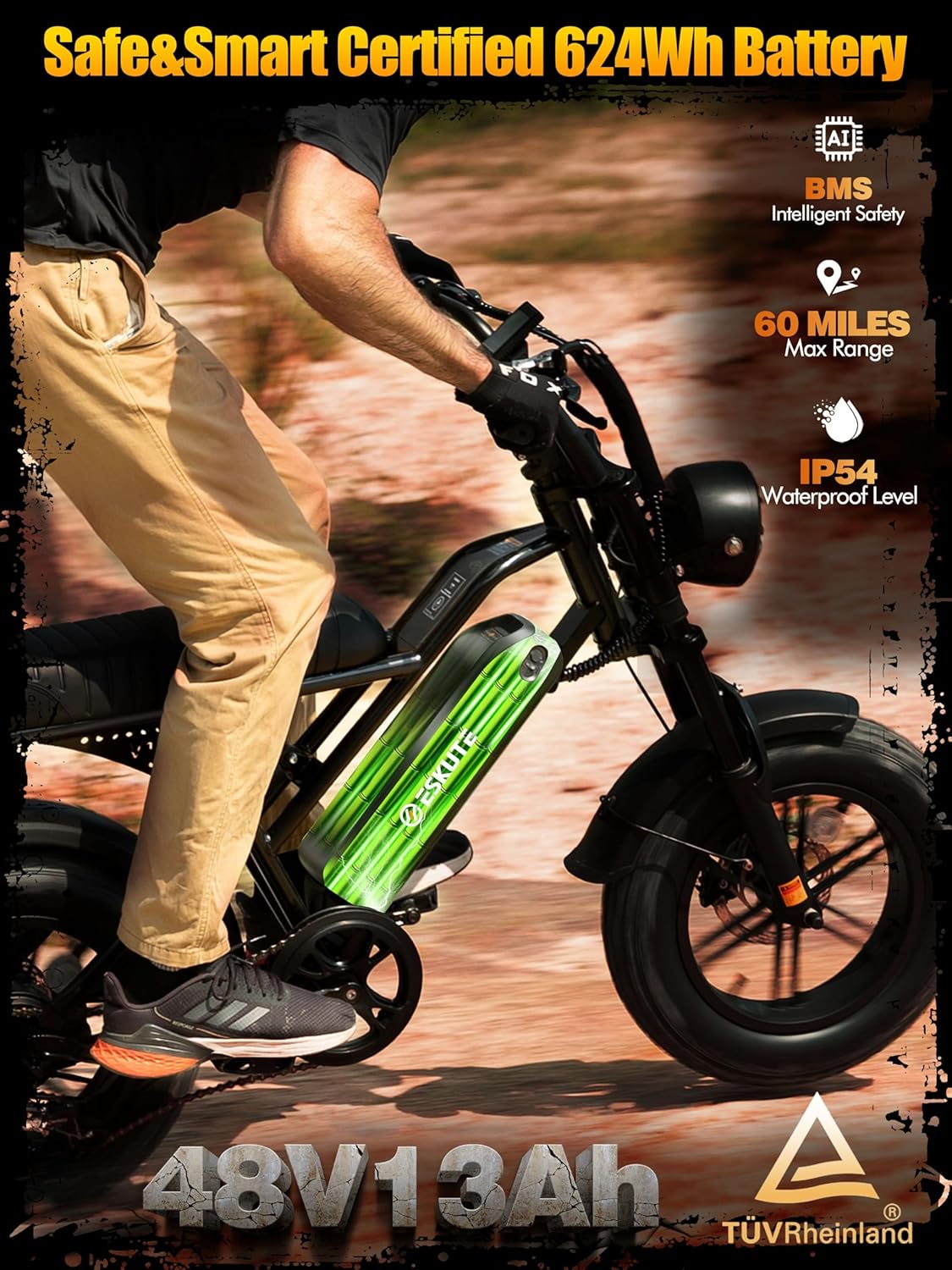 1500W Peak Electric Dirt Bike for Adults – All-Terrain E-Bike with Dual Suspension, 16-Inch Fat Tires, 7-Speed Gears & Up to 60-Mile Range