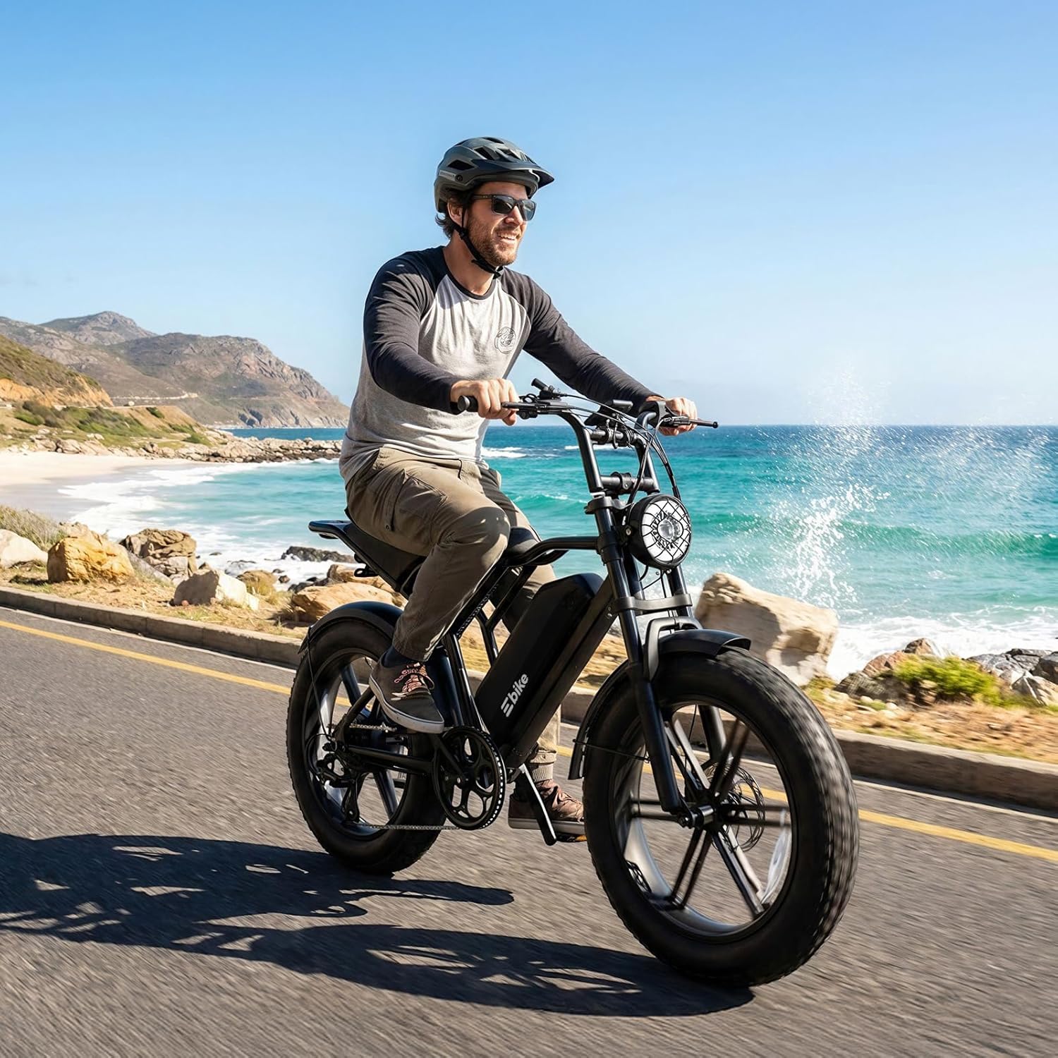 Adult Electric Fat Tire Bike, 1500W Peak Motor, Up to 60-Mile Range, 20" All-Terrain E-Bike with Dual Suspension & 7-Speed Drivetrain
