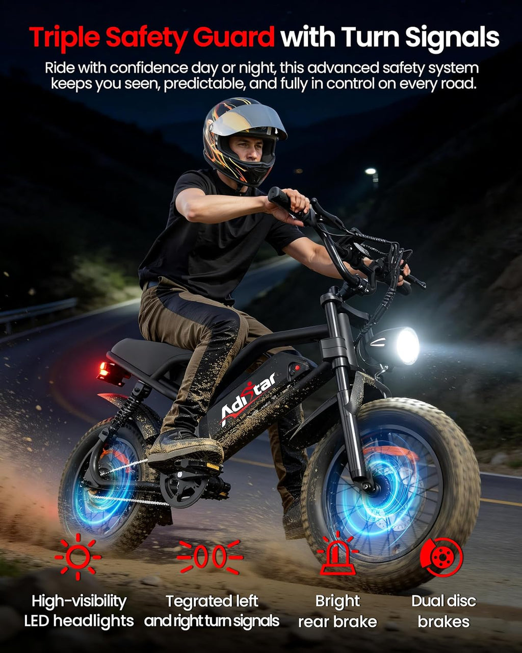 16-Inch Fat Tire Electric Bike for Adults, Full Suspension All-Terrain E-Bike, Long-Range Commuter & Outdoor Electric Bicycle