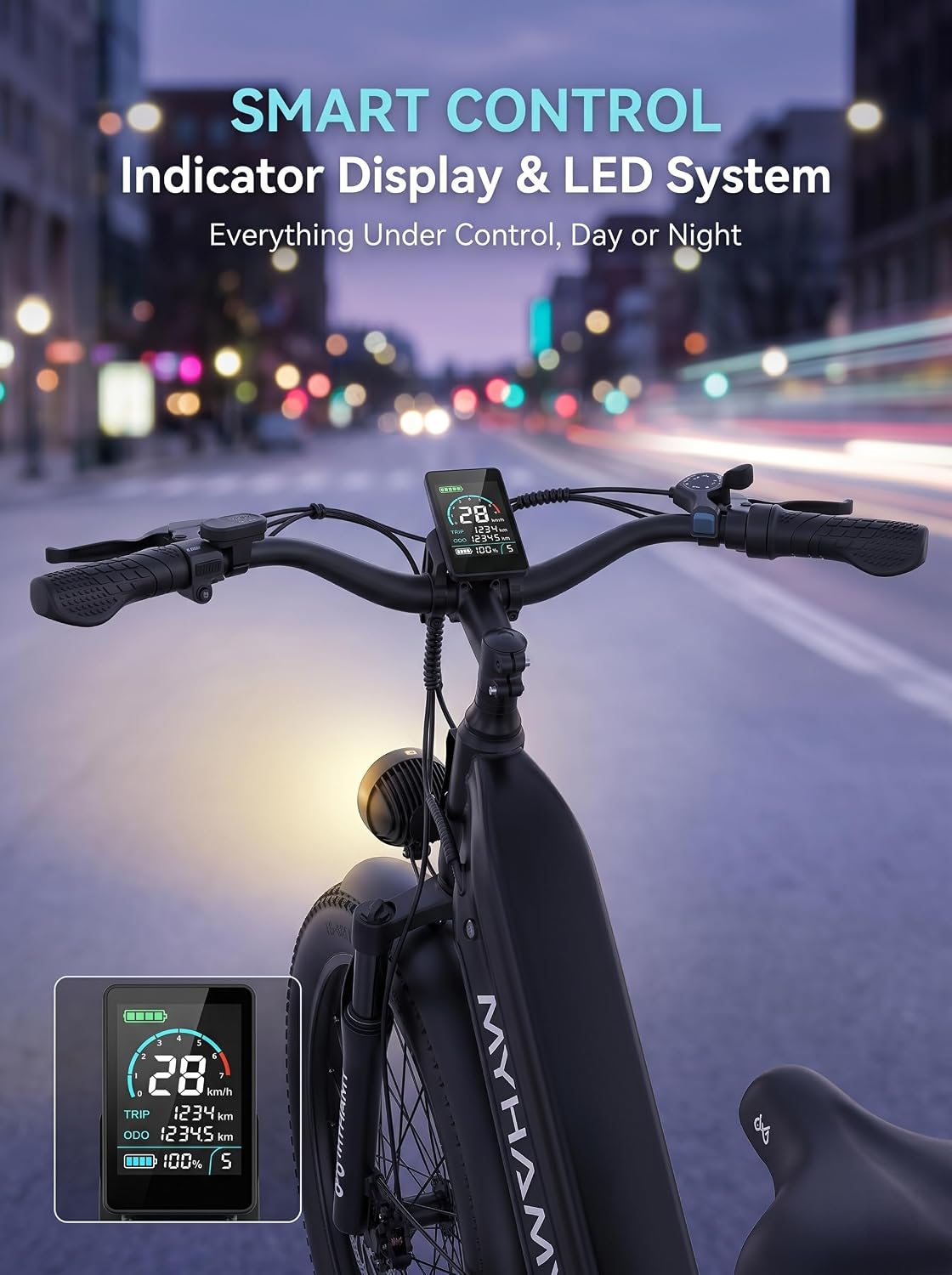 24-Inch Fat Tire Electric Bike for Adults, Step-Through All-Terrain E-Bike with Full Suspension, Long-Range Commuter Bicycle