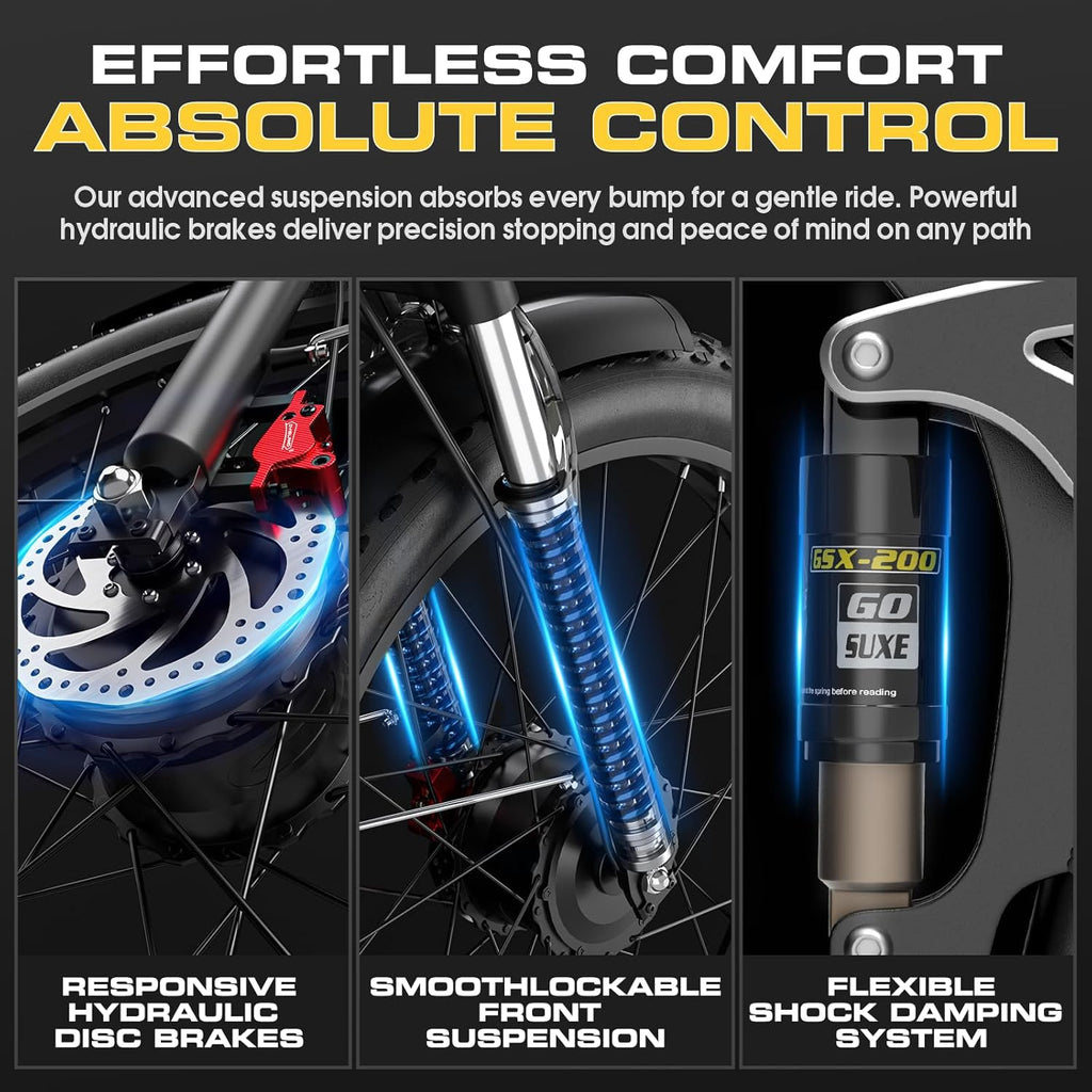 Dual Motor Electric Bike for Adults, Full Suspension Fat Tire All-Terrain E-Bike, Up to 100-Mile Range, 26-Inch Wheels, Heavy-Duty 400 lb Capacity