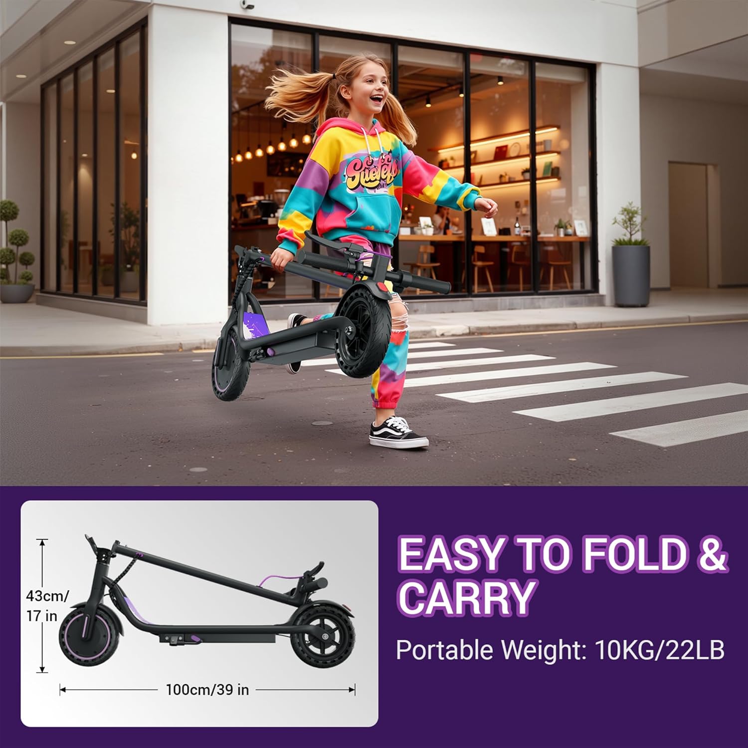 Electric Scooter for Adults, Folding E Scooter with 350W/500W Motor 16/24 Mph Top Speed