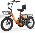 Electric Tricycle for Adults, Folding 3-Wheel Electric Bike with Fat Tires, Step-Through Frame, Long-Range Electric Trike