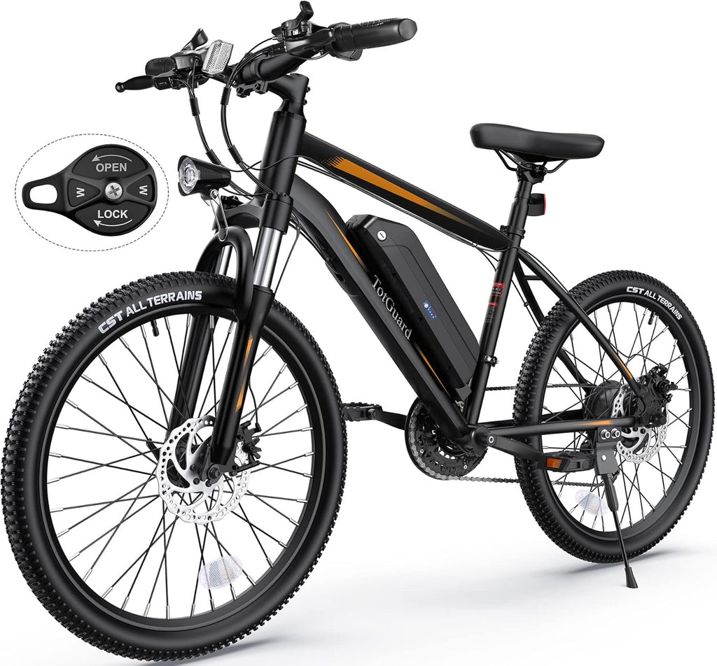26" Electric Mountain Bike for Adults with Front Suspension – Up to 19.8 MPH, 50-Mile Range
