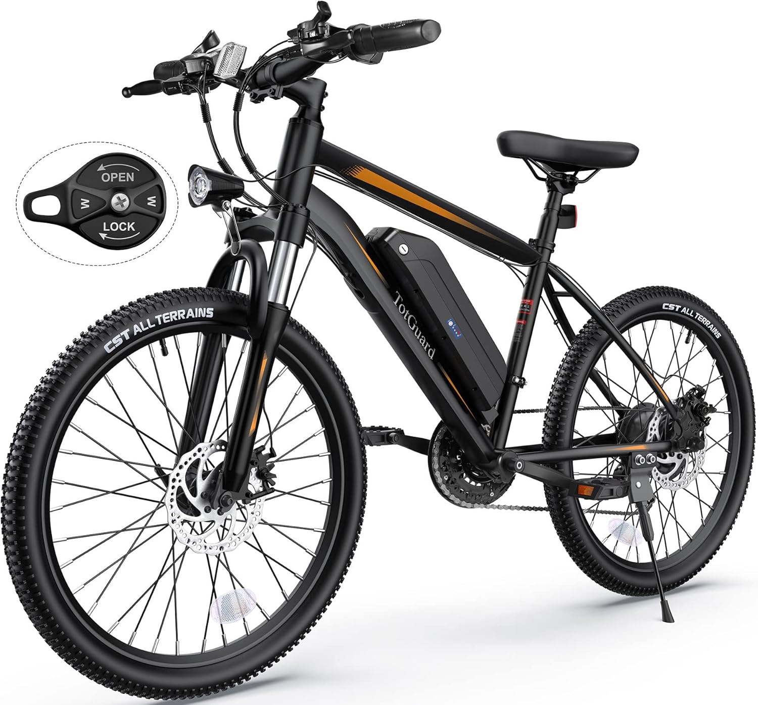 26" Electric Mountain Bike for Adults with Front Suspension – Up to 19.8 MPH, 50-Mile Range