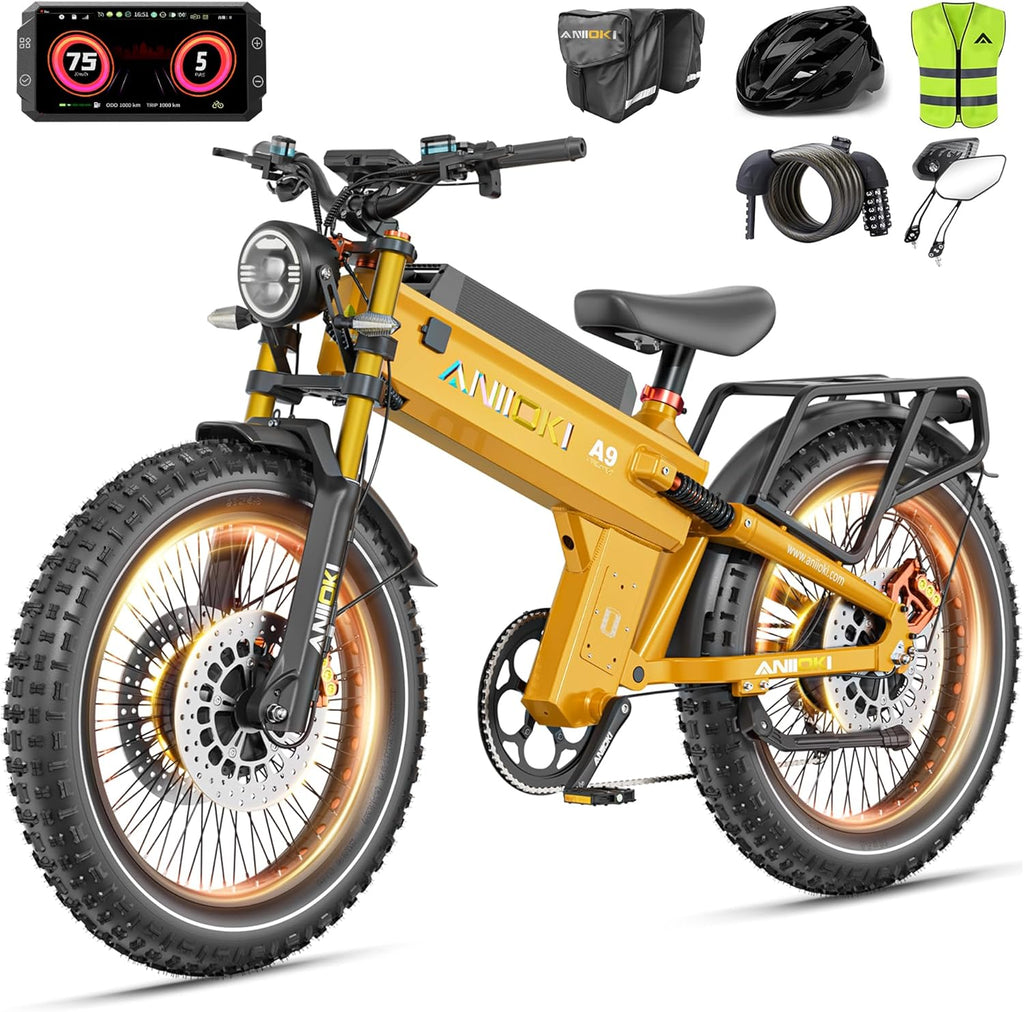 Dual Motor Electric Fat Tire Bike for Adults, Up to 7000W Peak Power, 46 MPH, 7-Speed Long-Range All-Terrain E-Bike